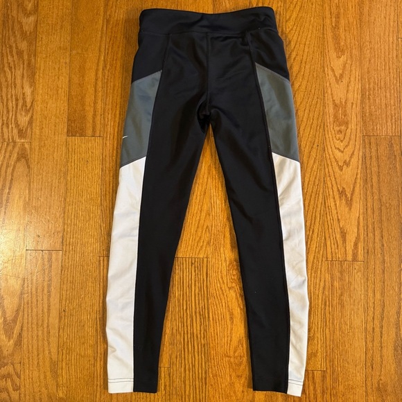 Nike Black and Gray Leggings Girls Size M - Picture 2 of 5